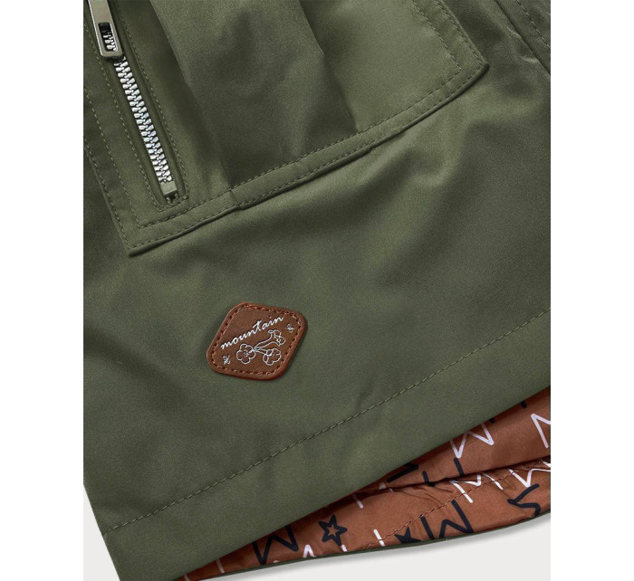 Dámská oboustranná bunda v khaki barvě parka/prošívaná (CAN-621)
