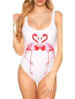 Trendy Swimsuit with Flamingo Print