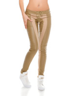 Trendy KouCla joggers in leather look & fabric app