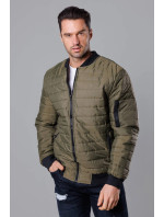 Prošívaná pánská bunda typu "bomber" v khaki barvě model 18344859 - J.STYLE