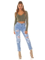 Sexy Highwaist Mom Jeans in Used Look