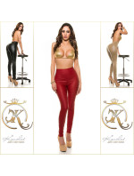 Sexy Koucla-highwaist leatherlook pants with zips