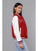 Tmavě červená dámská bunda typu bomber model 18141032 - J.STYLE