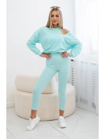 model 18752904 set mikina + top + legíny mint - K-Fashion