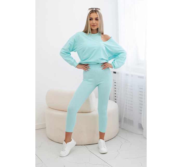 model 18752904 set mikina + top + legíny mint - K-Fashion