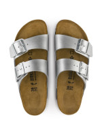 Dámské stříbrné žabky Birkenstock Arizona Birko-Flor Silver regular wide (1012282)