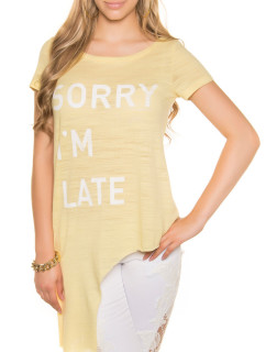 Sexy KouCla shirt asymmetrical "Sorry I m Late"