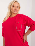 Červená halenka plus size oversize střihu