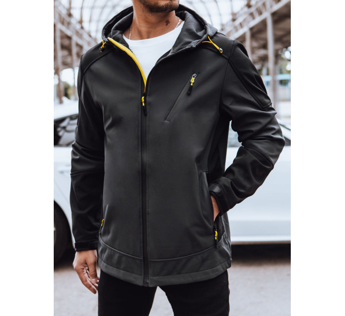 Pánský softshell s kapucí tmavě šedá Dstreet TX4468