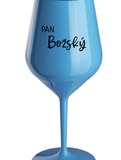 PAN BOŽSKÝ  - modrá nerozbitná sklenice na víno 470 ml