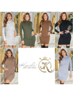 Sexy Basic Mini Knit Dress with Turtleneck