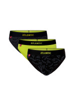 Pánské sportovní slipy ATLANTIC 3-PACK - grafit, tmavá limetka, černá