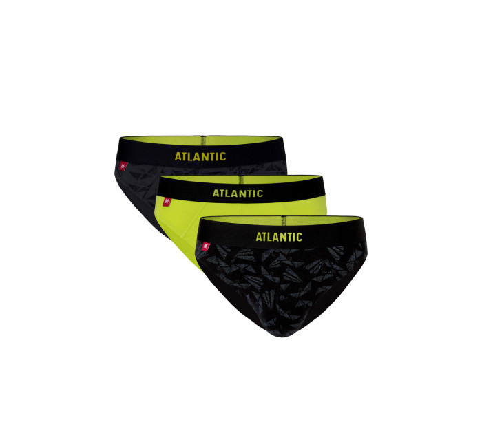 Pánské sportovní slipy ATLANTIC 3-PACK - grafit, tmavá limetka, černá