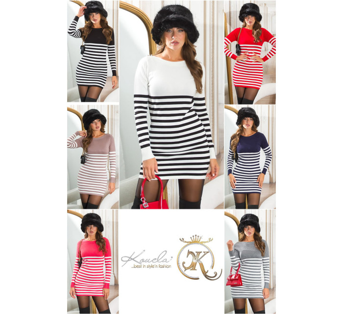 Sexy KouCla sweater/dress striped with buttons