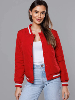 Tmavě červená dámská bunda typu bomber model 18172039 - J.STYLE