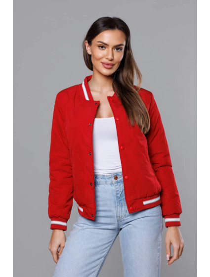 Tmavě červená dámská bunda typu bomber model 18172039 - J.STYLE