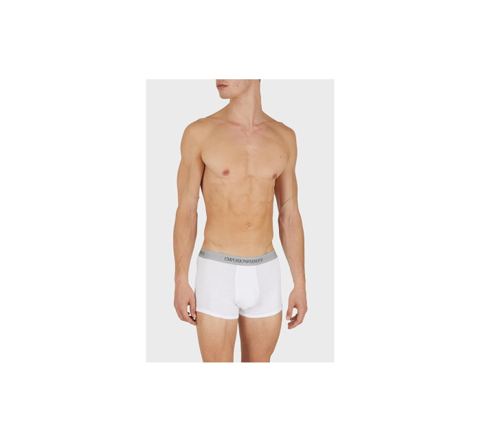 Pánské boxerky 111625 4R722 18111 šedé/bíle/potisk - Emporio Armani