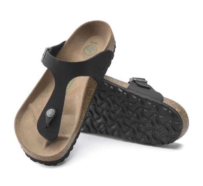 Birkenstock Gizeh Birko-Flor women's Narrow Black žabky pro úzkou nohu vegan black (1020487) dámské