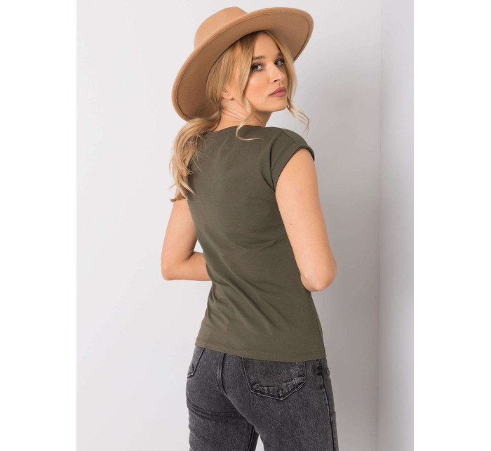 Khaki basic dámské tričko