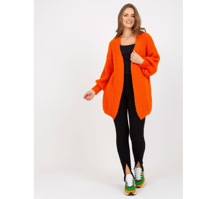 Oranžový chlupatý oversized cardigan OCH BELLA