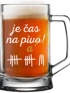 JE ČAS NA PIVO! - pivní sklenice 0,5 l