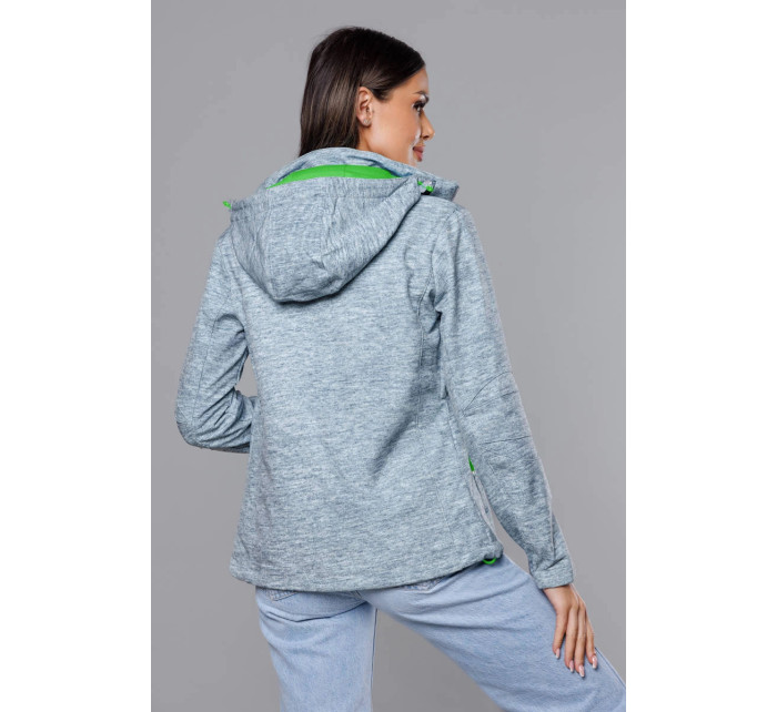 Šedo-limetková dámská sportovní bunda typu "softshell" (DW-21605)