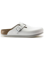 Pánské zdravotní žabky Birkenstock Boston Super Grip White z přírodní kůže regular wide (0060134)