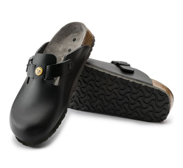 dámské dřeváky Boston Black z přírodní kůže žabky úzké úzké model 20693923 - Birkenstock