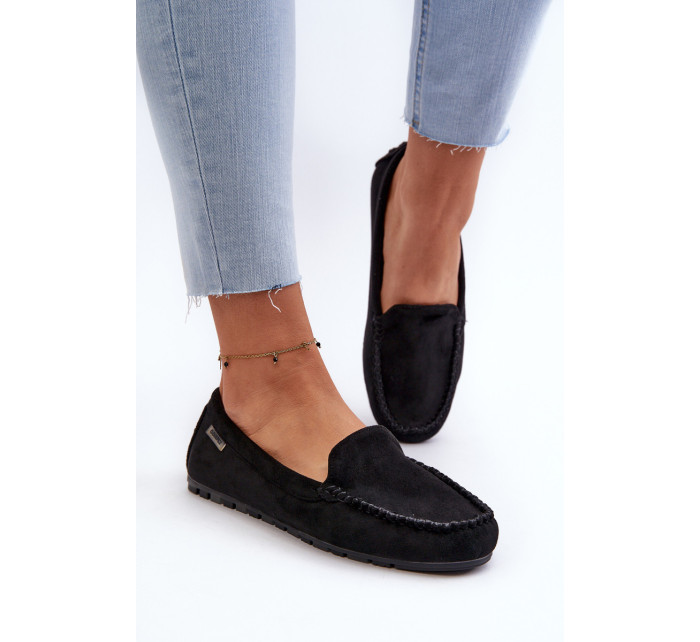 Dámské mokasíny vyrobené z Eco Suede Black Amrutia