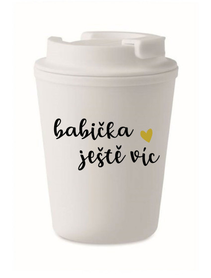 BABIČKA JEŠTĚ VÍC - bílý termohrnek 300 ml