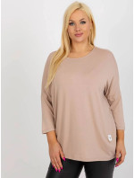 Béžová bavlněná plus size halenka (3770)