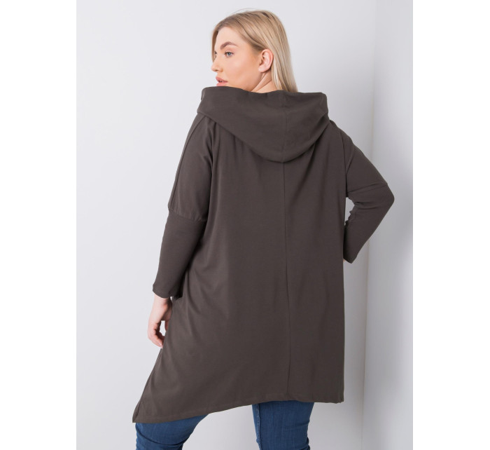 Tmavě khaki mikina plus size velikosti od Aina