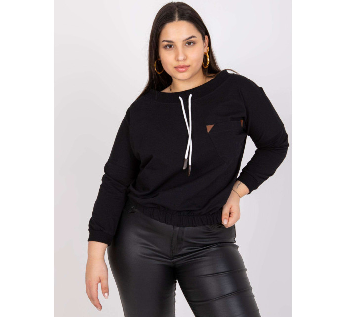 Černá krátká mikina plus size od Louny