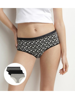 Dámské bavlněné kalhotky 3 ks DIM LES POCKETS COTTON BOXER 3x - DIM - černá