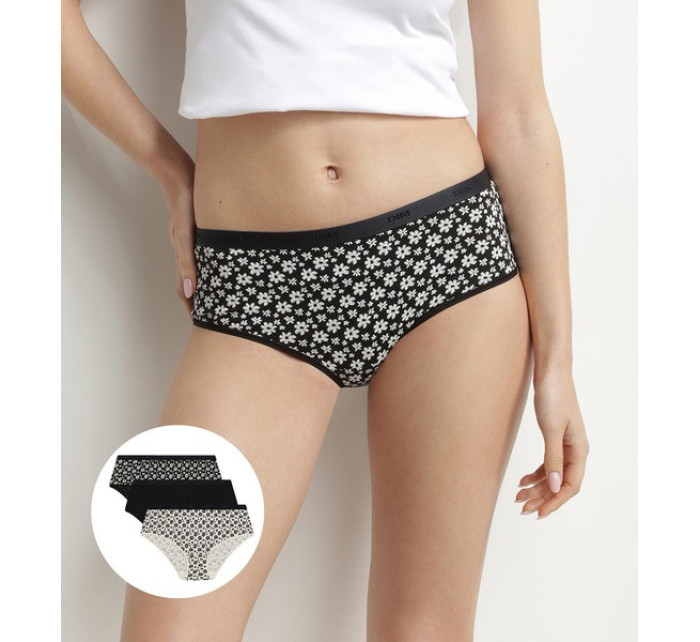 Dámské bavlněné kalhotky 3 ks  COTTON BOXER 3x  černá model 20474827 - DIM