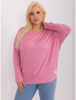 Růžová halenka plus size s nášivkou Paloma