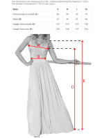 Dlouhé šaty s krajkovým výstřihem Numoco LEA - růžové