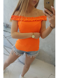 Španělská halenka s volánky oranžová neonová