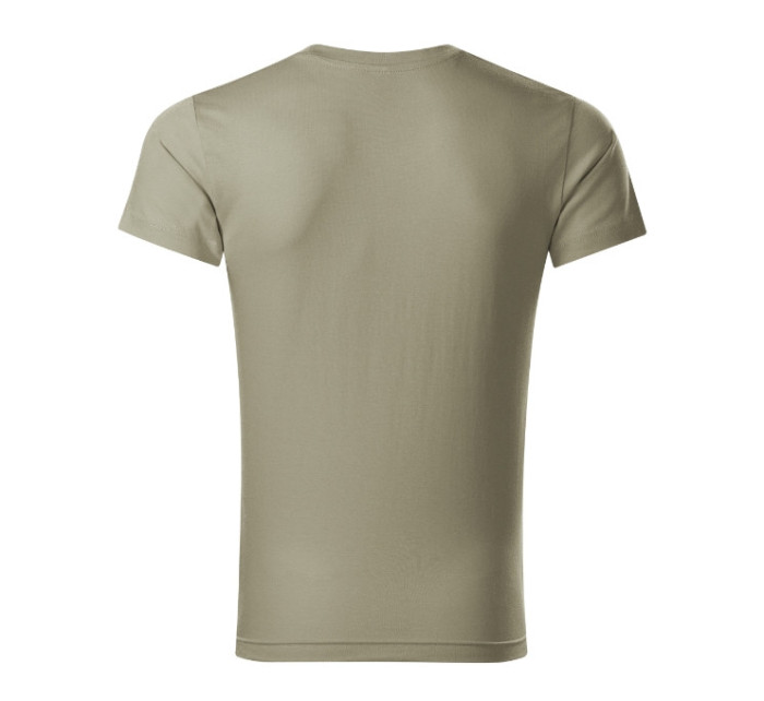 Slim Fit V-neck tričko pánské světlá khaki