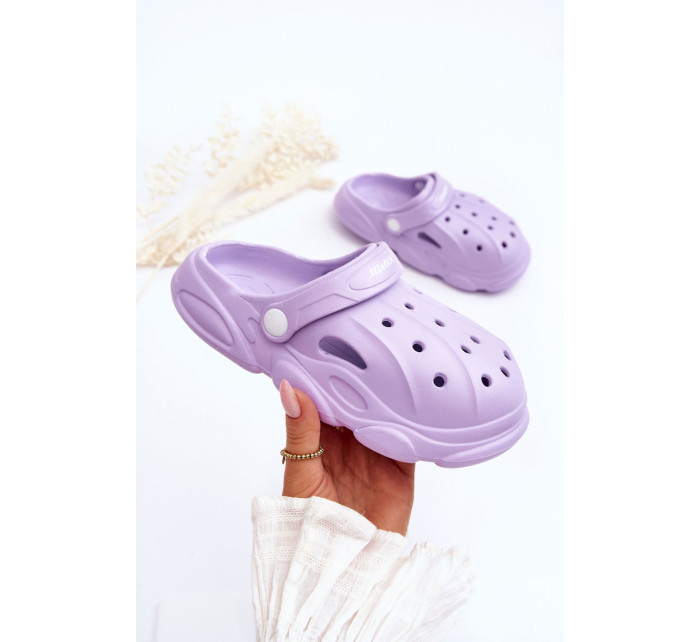 Dětské pěnové pantofle Crocs fialove Cloudy