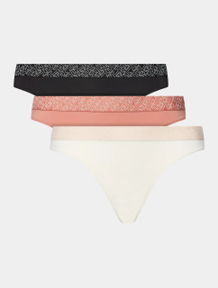 Dámská tanga 3Pack UW0UW05185 0VT ecru/černé/růžové - Tommy Hilfiger