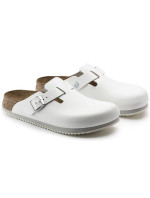 Pánské zdravotní žabky Birkenstock Boston Super Grip White z přírodní kůže regular wide (0060134)