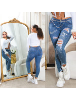 Sexy prohlášení Denim Skinny Jeans v barvě Used Look