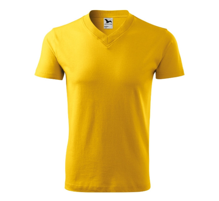 V-neck tričko unisex žlutá