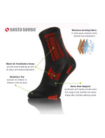 Sesto Senso Ponožky SKB_01 Black/Red