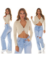 Sexy crop cardigan with model 19634986 - Style fashion