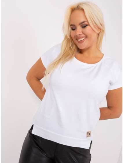 Bílá dámská halenka plus size s rozparky