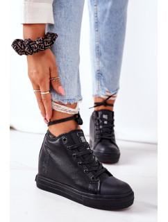 Leather Wedge Sneakers Big Star EE274127 Black