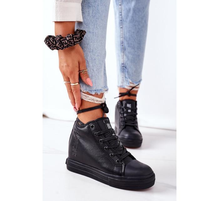 Leather Wedge Sneakers Big Star EE274127 Black