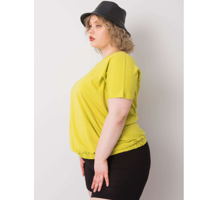 Světle zelená halenka plus size s žebrováním Addyson